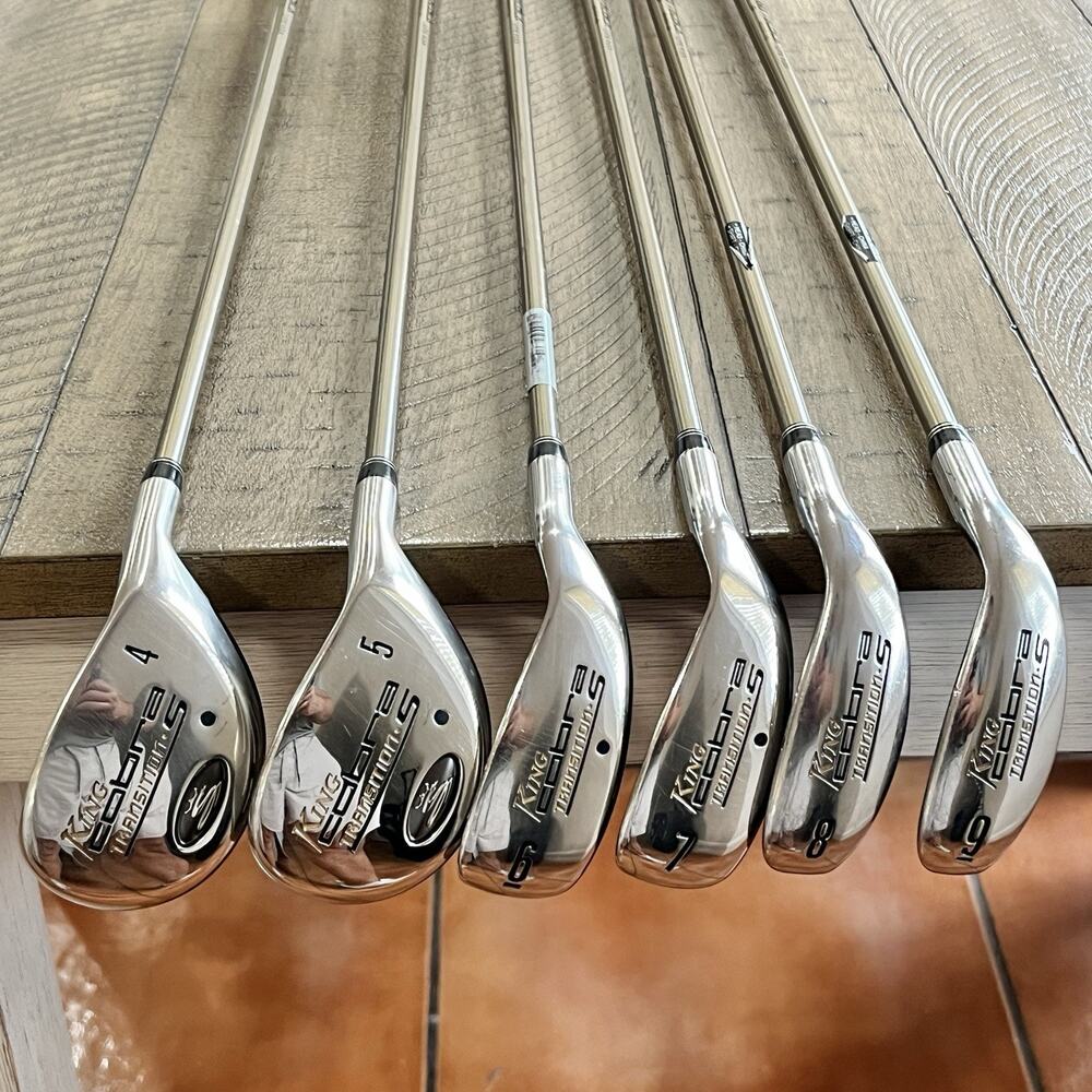 Cobra Transition S Iron Set 4-9 Aldila NV HL 60g Senior Graphite Mens RH Good! - Picture 2 of 8